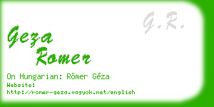 geza romer business card